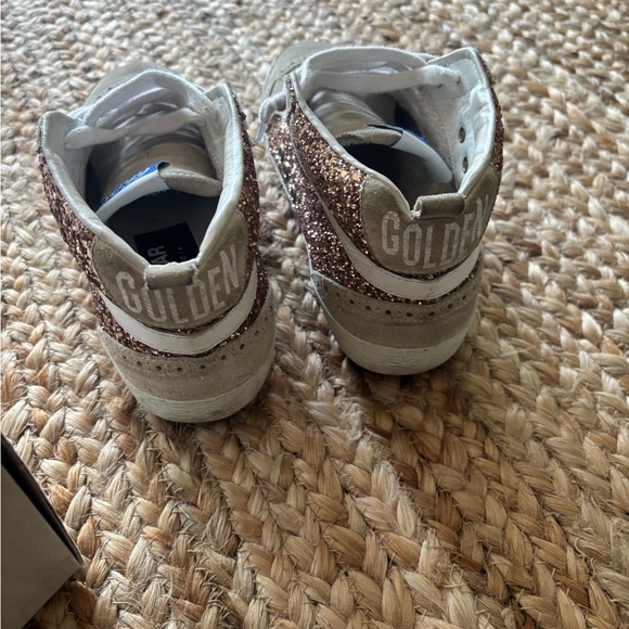 Golden Goose Pink and White Sneakers with Glitter Accents - Picture 5 of 7